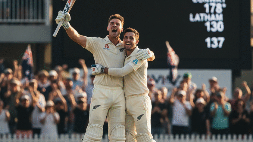Conway and Latham Rewrite Record Books as New Zealand Dominate West Indies