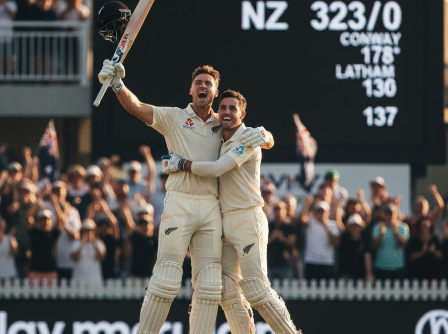 Conway and Latham Rewrite Record Books as New Zealand Dominate West Indies