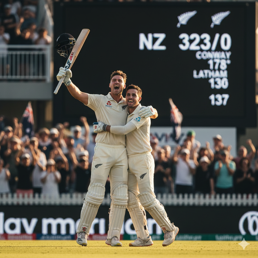 Conway and Latham Rewrite Record Books as New Zealand Dominate West Indies